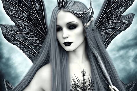 Gothic Clothed Fairies With Silver Hair · Creative Fabrica