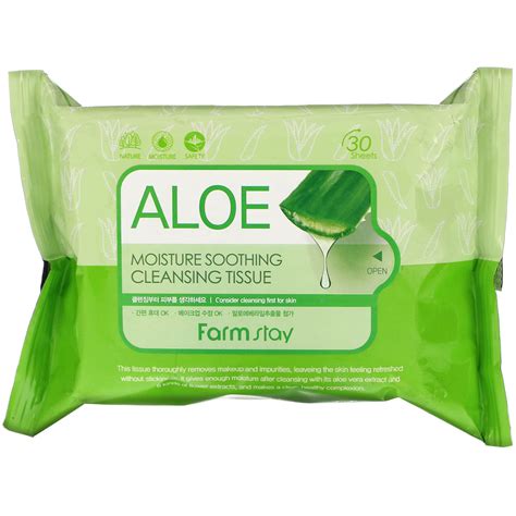 Farmstay Aloe Moisture Soothing Cleansing Tissue 30 Sheets 120 Ml