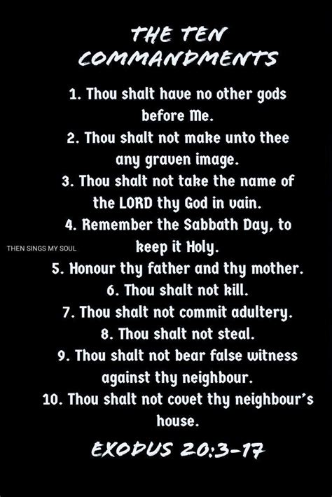 The Ten Commandments Of Yahweh Exodus 20 3 17