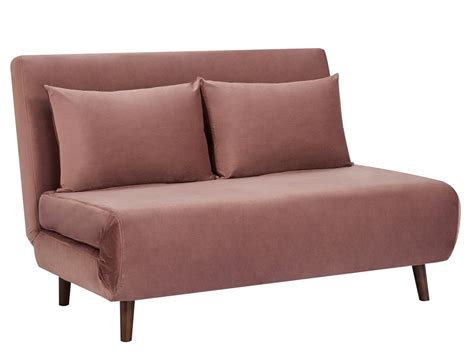 Banquette Lit Convertible Places Velours Vieux Rose Bibao