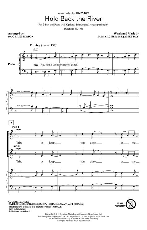 Hold Back The River Sheet Music Direct