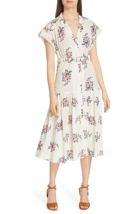 Veronica Beard Meagan Print Silk Midi Dress Nordstrom Silk Midi