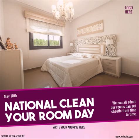 National Clean Your Room Day Template Postermywall