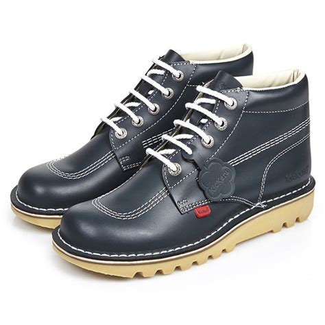 Kickers Kickers Kick Hi Ladies Leather Navy Boots N23 Kf0000120 Nda