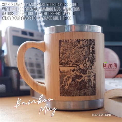 BatutsPh Personalized Bamboo Mug 350ml Double Wall Shopee Philippines