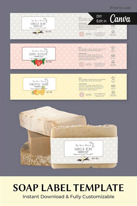 Soap Label Template Canva Soap Label Sticker Soap Label Printable Soap