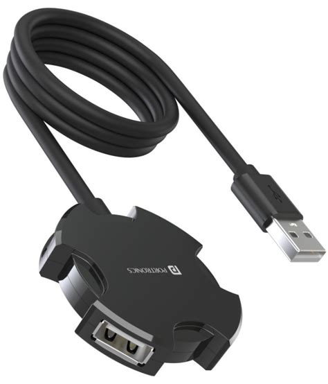 Portronics M Port 4C 4 Ports USB Hub With 1 2M Cable Black POR 1572