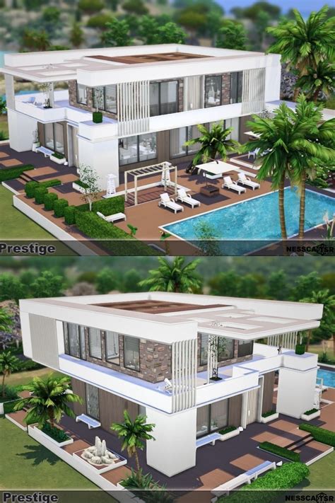 Prestige is a luxury modern villa. Main colors are brown, black and ...