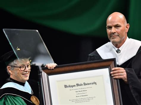 Msu President Lou Anna K Simon Presents Kirk Gibson Kirk Gibson