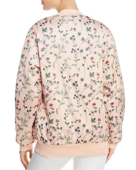 Adidas Originals Reversible Floral Print Bomber Jacket In Pink Floral