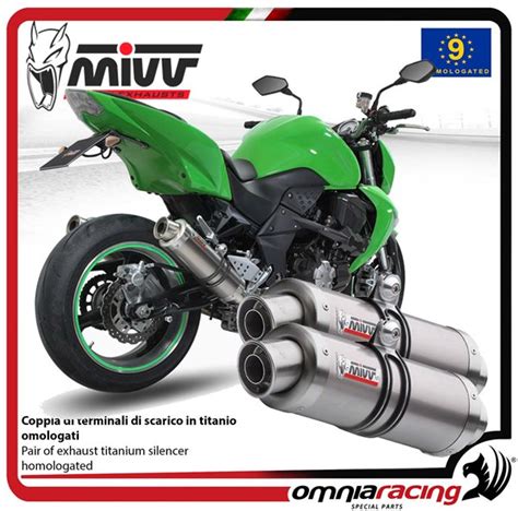 Mivv Pair Of Exhausts Slip On Gp Approved Titanium Kawasaki Z