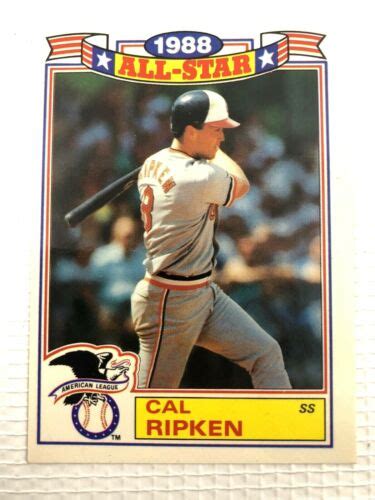 1989 Topps 1988 All Star Cal Ripken Number 5 Of 22 Baseball Card