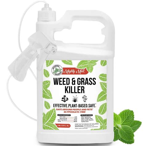 Mighty Mint 128 Oz Weed And Grass Killer Ready To Spray Natural Weed Killer For Organic Use