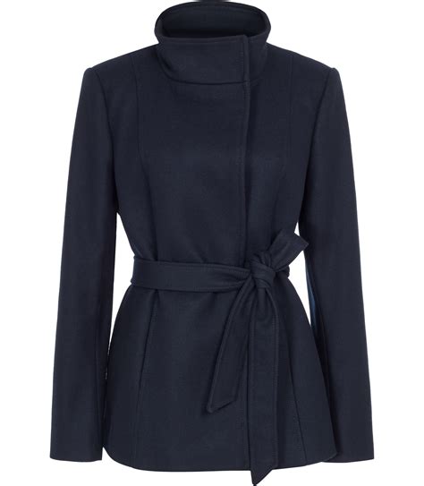 Lyst Reiss Hermitage Belted Wool Jacket In Blue