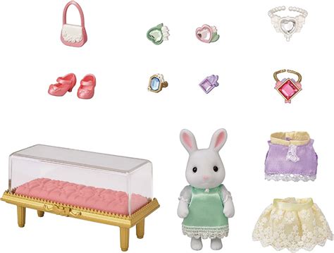 Calico Critters Fashion Playset Jewels And Gems Collection Dollhouse Playset With Snow Rabbit