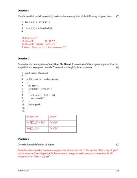 Semester Test CMPG 221 Memo Question 1 Use The Detailed Model T