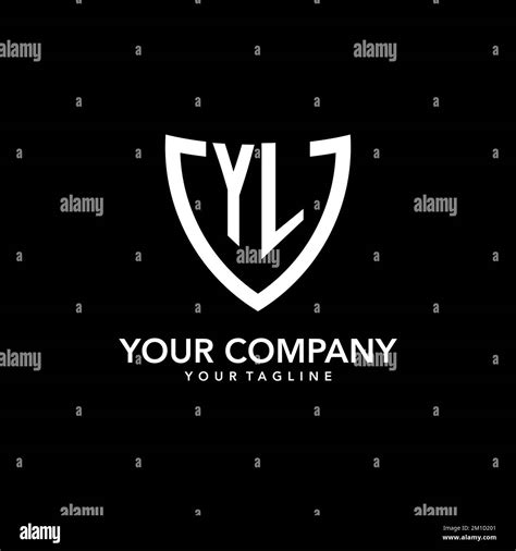 YL Monogram Initial Logo With Clean Modern Shield Icon Design