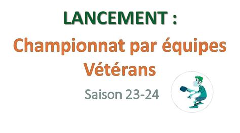 Championnat par équipes Vétérans Saison 23 24