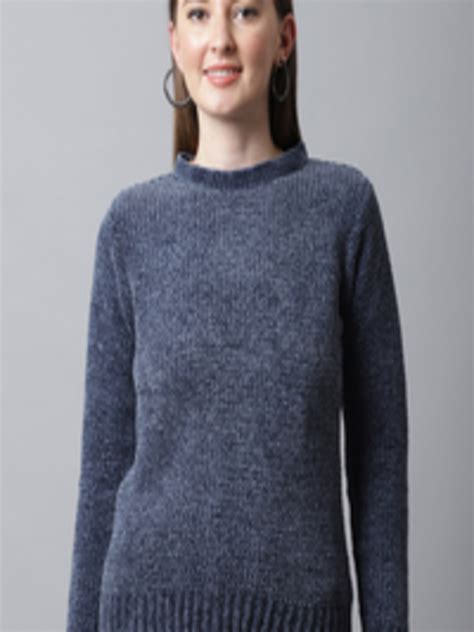 Buy Cantabil Women Blue Cable Knit Pullover Sweaters For Women