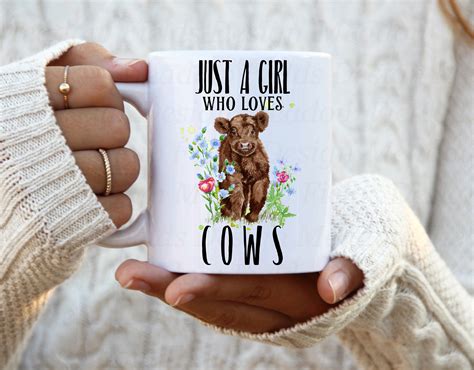 Just A Girl Who Loves Cows Cow Clipart Sublimation Graphics Etsy