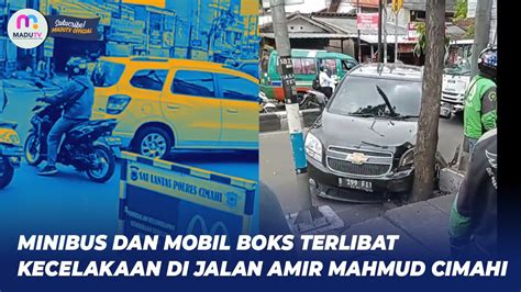 Minibus Dan Mobil Boks Terlibat Kecelakaan Di Jalan Amir Mahmud Cimahi