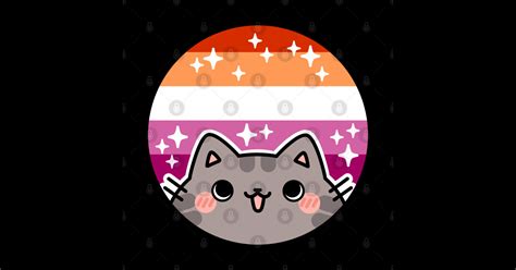 Lesbian Pride Cat LGBTQ Flag Lgbtq Sticker TeePublic