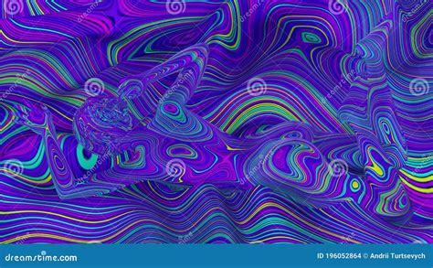 Psychedelic Artistic Portrait Floating Naked Woman Stock Illustration