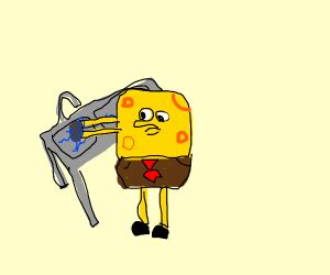 Spongebob washes the dishes - Drawception