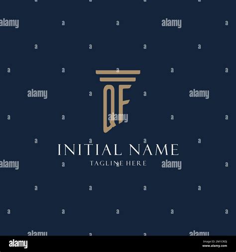 QF Initial Monogram Logo For Law Office Lawyer Advocate With Pillar