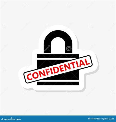 Confidential Information Lock Sticker Icon Stock Vector Illustration