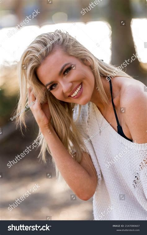 Gorgeous Blonde Bikini Model Poses Outdoors Stock Photo Shutterstock