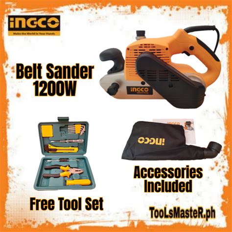 INGCO Belt Sander 1200W (PBS12001) with free toolset | Lazada PH