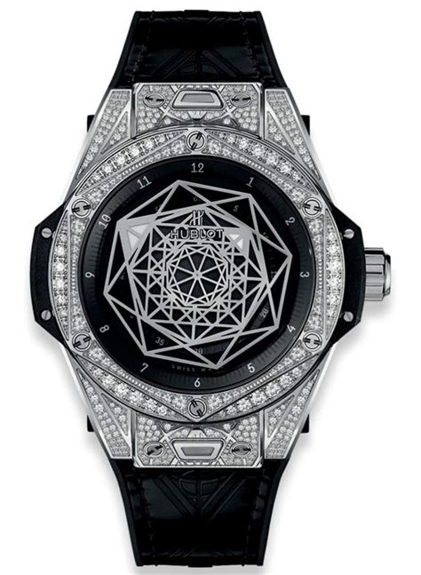 Big Bang Sang Bleu Pave Titanium Hublot Chrono Lv