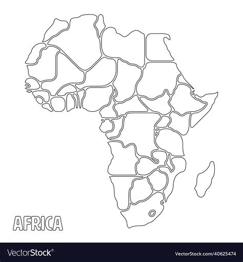 Smooth Map Of Africa Continent Royalty Free Vector Image