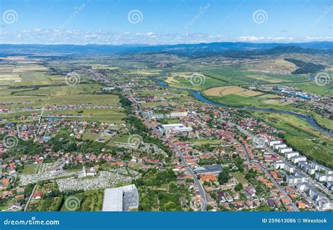 Aerial View of the Landscape of Reghin City in Romania Stock Photo - Image of field, city: 259613086