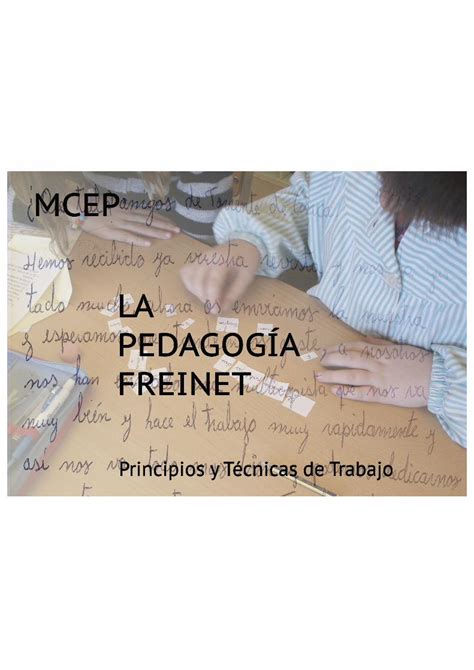 Pdf La Pedagog A Freinet Mcep Es T Cnicas Freinet Una Especie