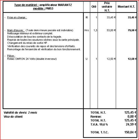 Imprimer Exemple De Devis Reparation
