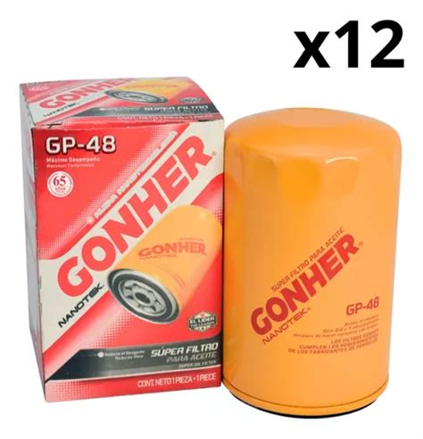 Filtros De Aceite Gp 48 Gonher 12 Pza Mayoreo Envío gratis