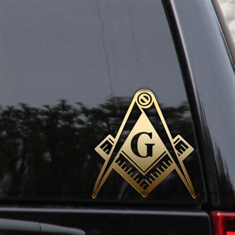 Masonic Freemason Compass Square Illuminati Mason Window Decal Etsy