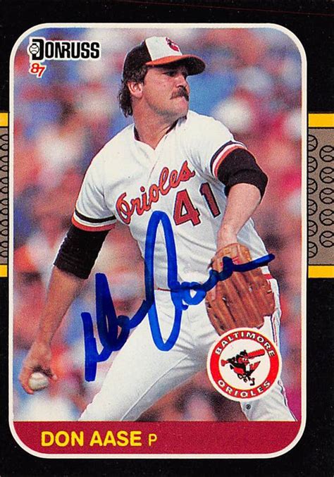 Don Aase Autographed Baseball Card Baltimore Orioles 1987 Donruss 231