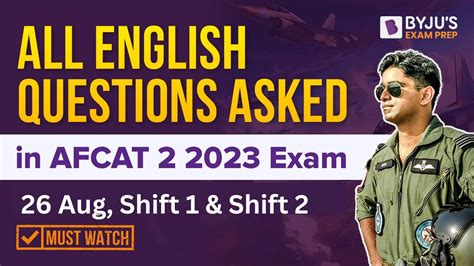 Afcat English Mcqs Asked In Afcat Exam August All Shifts