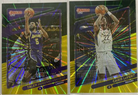 2021 22 Panini Donruss Basketball Caris Levert Green Yellow Laser 2