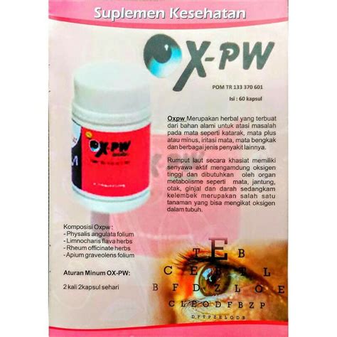 Jual Ox Pw Herbal Mengatasi Mata Katarak Dan Mata Plus Original Nasa