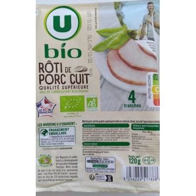 Avis et décryptage de Roti De Porc Cuit Bio U Bio U