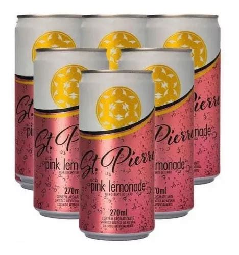 Pack 6 Un Agua Tônica St Pierre Pink Lemonade Lata 270ml Mercadolivre