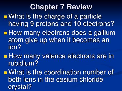 Chapter 7 Review “ionic And Metallic Bonding” Ppt Download