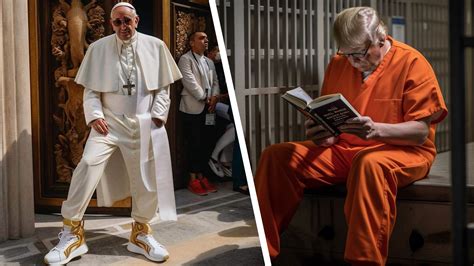 Ki Erstellt T Uschend Echte Bilder Vom Papst In Sneakers Trump Hinter