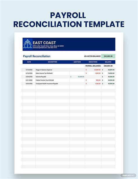 Creditors Reconciliation Template - Google Sheets, Excel | Template.net