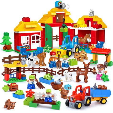 Big Size Diy Happy Farm Happy Zoo With Animals Set Compatible With ...