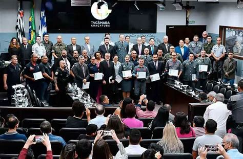 Integrantes Das For As De Seguran A S O Homenageados Na C Mara De Ara Atuba